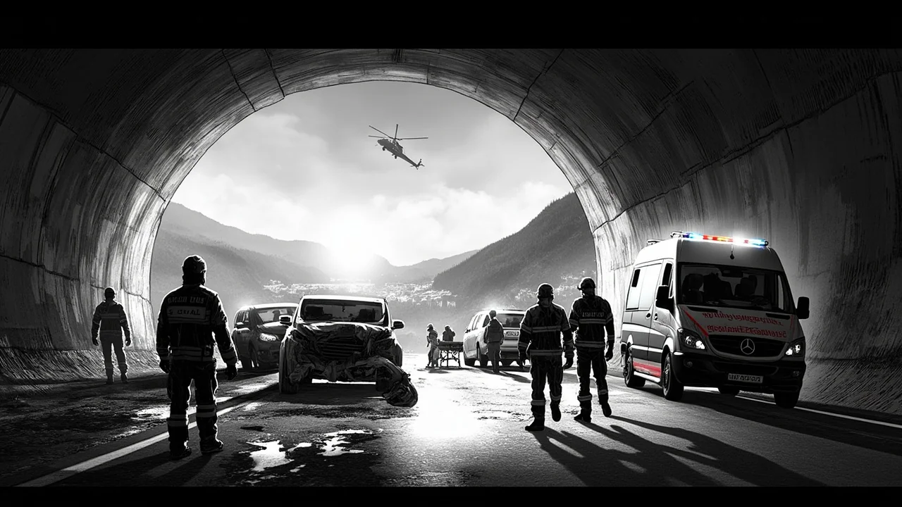 Critical Injuries in Two-Car Crash Inside Grua Tunnel