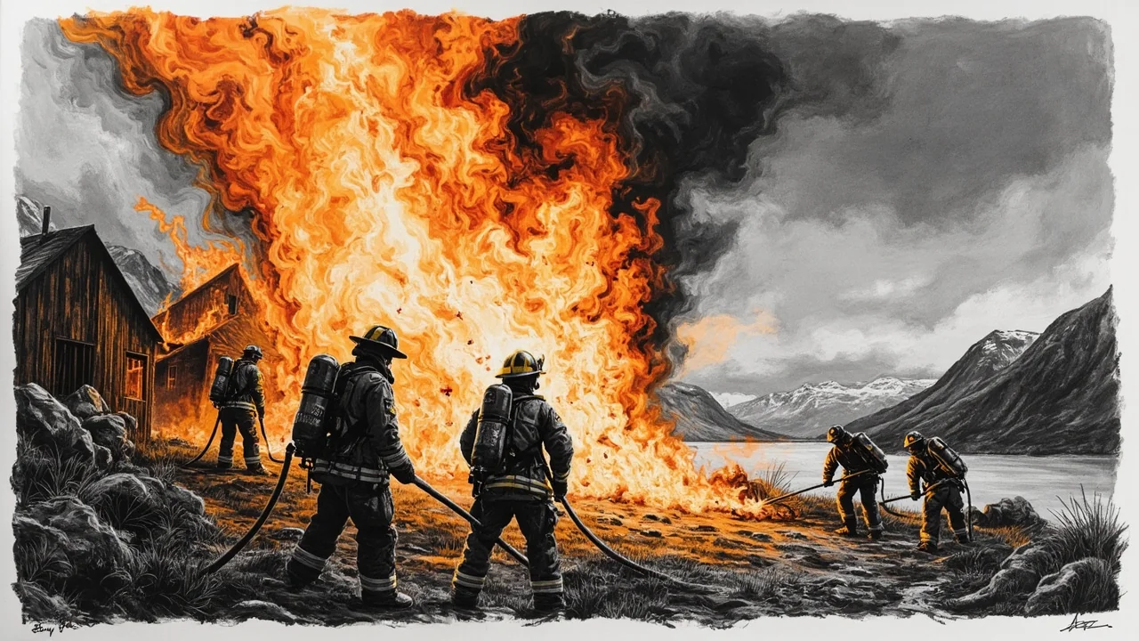 Norway Arendal House Fire: Open Flames Reported