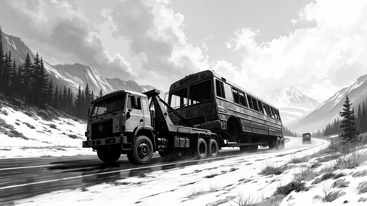 Norway Tow Truck With Bus Fails Safety Check