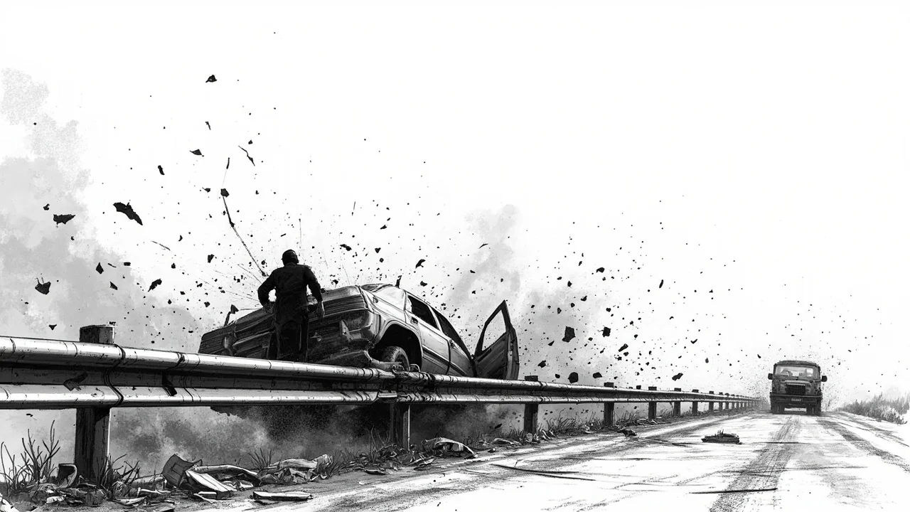 Norway Driver Panics, Flees After 100m Guardrail Wrecked