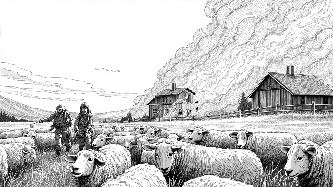 Norway Fjaler Fire: Overtent Bolig, Sheep Saved